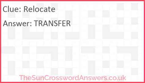 relocate crossword clue|Relocate